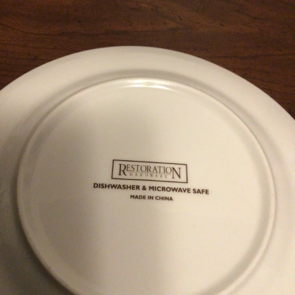 RESTORATION HARDWARE SET OF 4 CHEESE SIDE PLATES STILL IN THE BOX